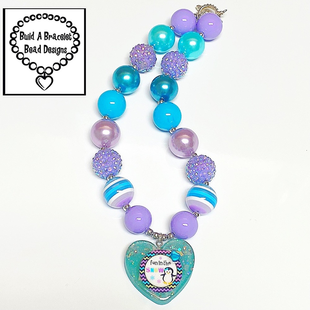 Handmade Girls Fun In The Snow Penguin Necklace